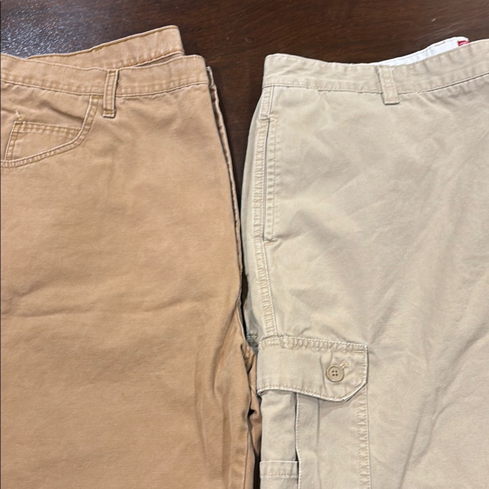 Wrangler and Chaps Tan Pants Duo